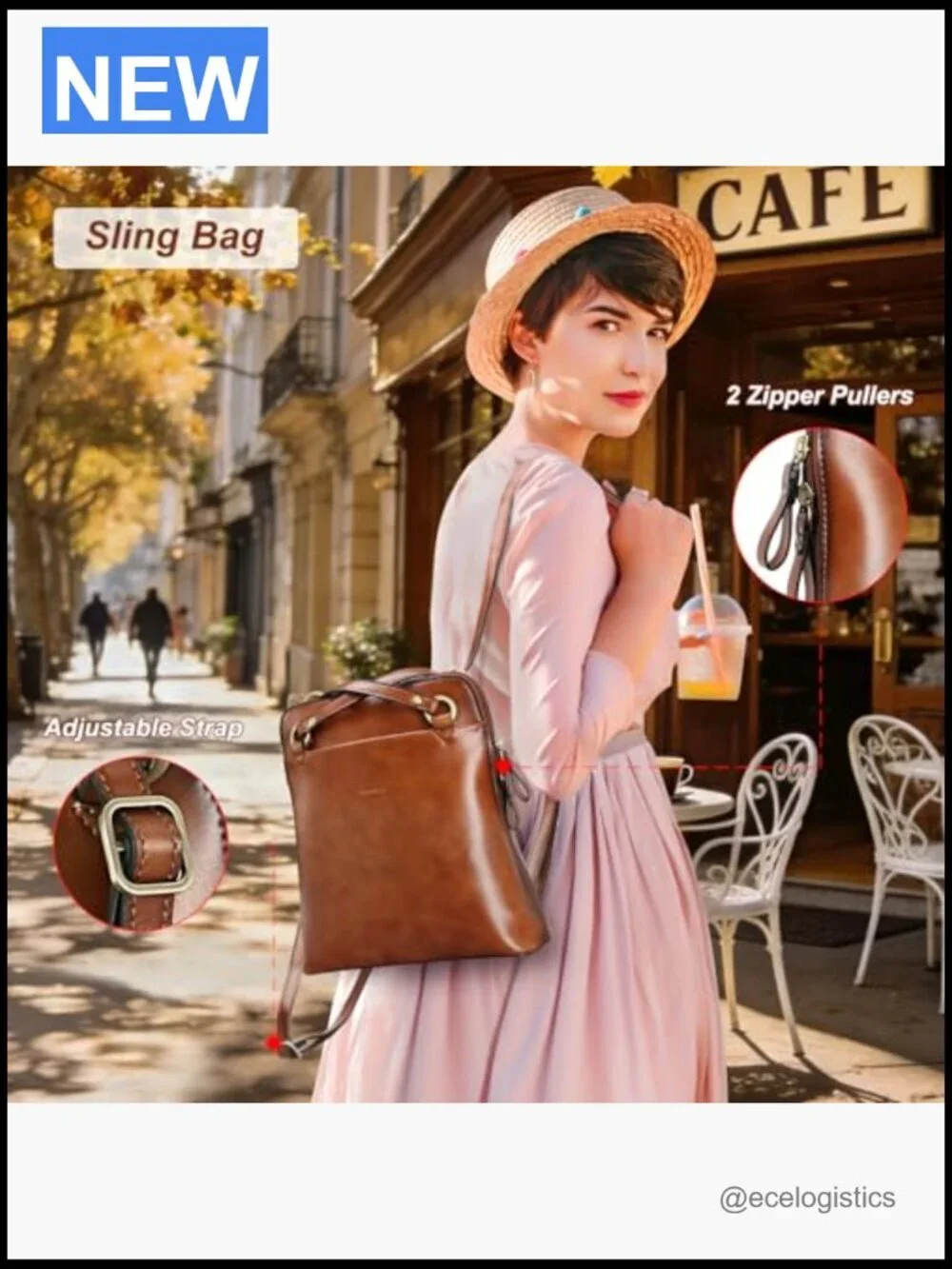 Convertible Leather Backpack Purse for Women Small Shoulder Bag